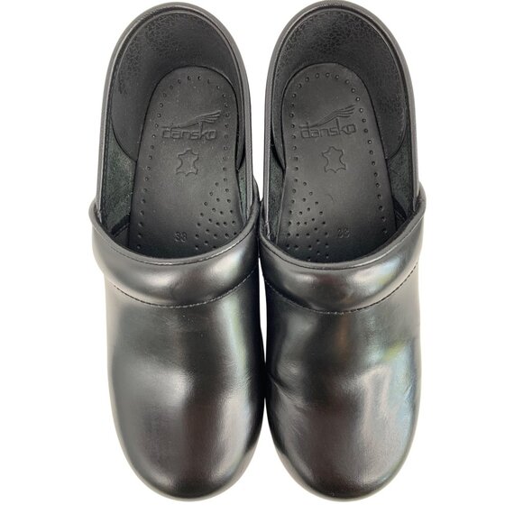 Dansko Black Leather Womens Clogs Size 38 US 7.5-8 Slip-On Comfort Shoes GUC - Picture 10 of 14
